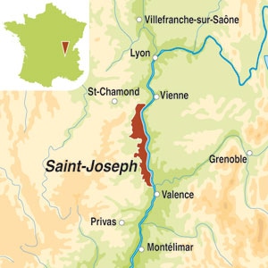 Map showing Saint-Joseph AOC