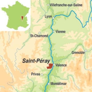 Map showing Saint-Péray AOP