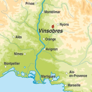 Map showing Vinsobres