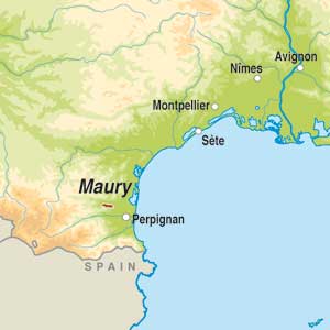 Map showing Côtes Catalanes IGP