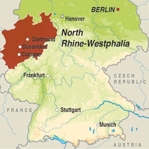 Map showing Undefined German Region