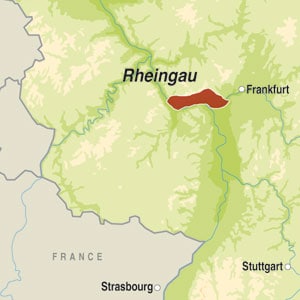 Map showing Rheingau Qualitätswein