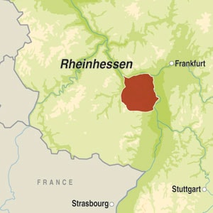 Map showing Rheinhessen Qualitätswein