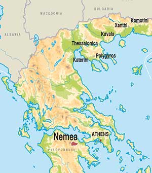 Map showing Nemea