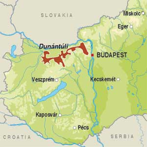 Map showing Dunántúli