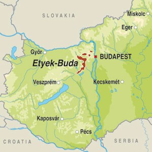 Map showing Etyek Buda