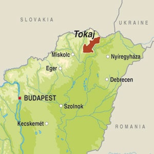 Map showing Tokaji Aszu