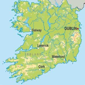 Map showing Ireland