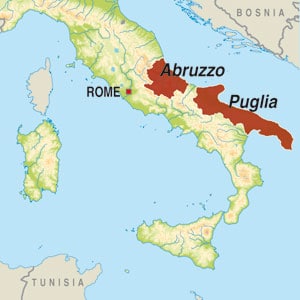 Map showing Vino Rosso