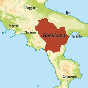 Map showing Basilicata IGP