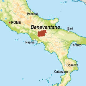 Map showing Benevento IGT