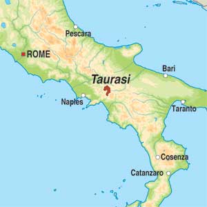 Map showing Taurasi DOCG