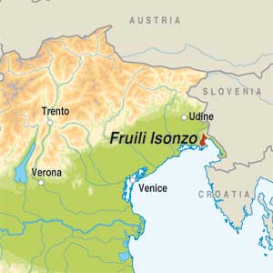 Map showing Friuli Isonzo DOC