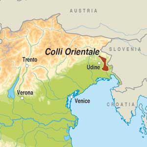 Map showing Friuli Colli Orientali DOC