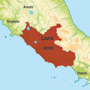Map showing Lazio IGT