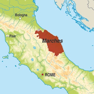 Map showing Verdicchio di Matelica DOC 