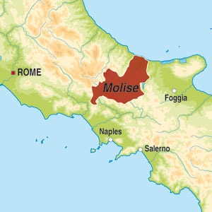 Map showing Terre degli Osci IGT
