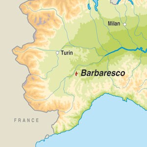 Map showing Barbaresco DOCG