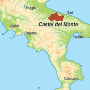 Map showing Castel del Monte DOCG