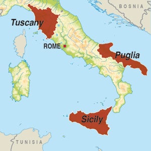Map showing Vino Rosso