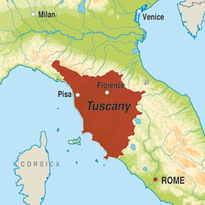 Map showing Chianti Classico Riserva DOCG