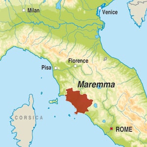 Map showing Parina DOC