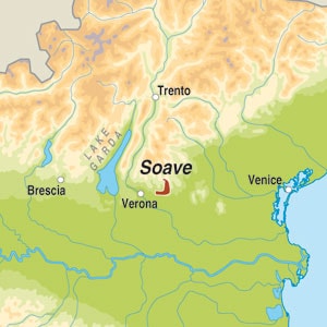 Map showing Soave Classico DOC