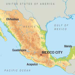 Map showing Mexico