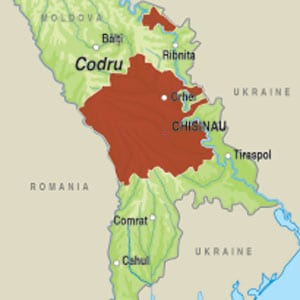 Map showing Codru