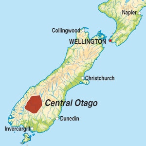 Map showing Central Otago