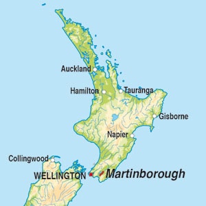 Map showing Martinborough