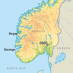 Map showing Undefined Norwegian Region