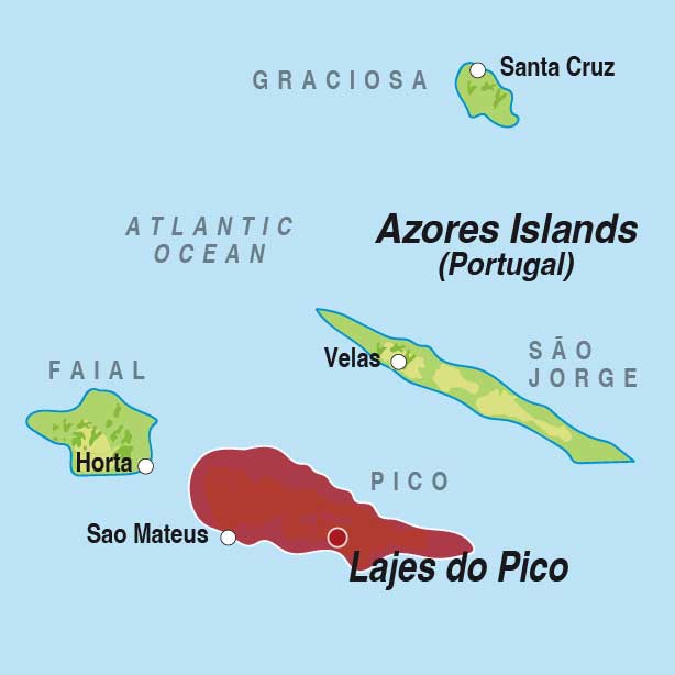 Map showing Açores IG