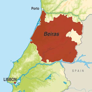 Map showing Beira Atlantico Vinho Regional