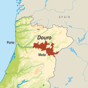 Map showing Douro Valley