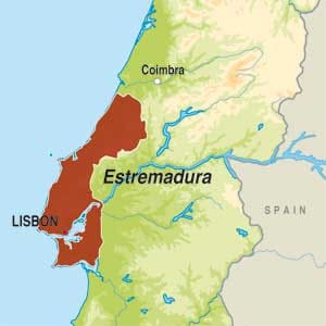 Map showing Estremadura VR