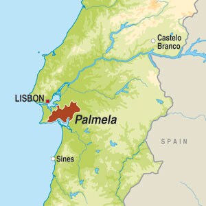 Map showing Vinho Regional Península de Setúbal