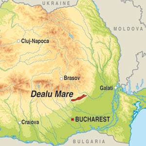 Map showing Dealu Mare