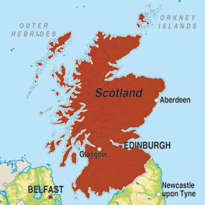 Map showing Scotland