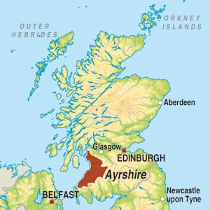 Map showing Scotland