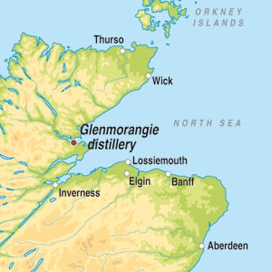 Map showing Highland Single Malt Scotch Whisky