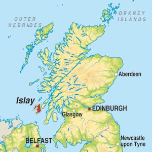 Map showing Islay