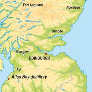 Map showing Lowland Single Malt Scotch Whisky