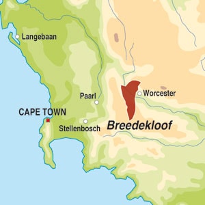 Map showing Breedekloof  WO