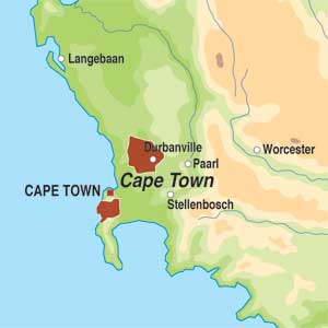 Map showing Cape Town WO