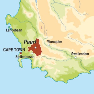Map showing Paarl WO