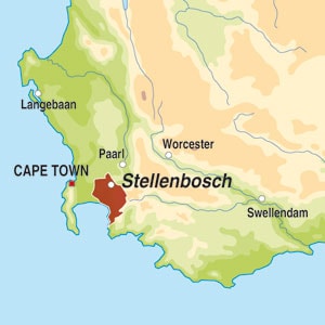 Map showing Stellenbosch WO