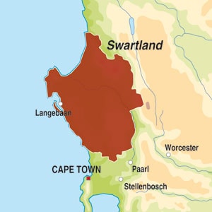 Map showing Swartland WO