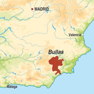 Map showing Bullas