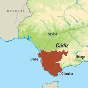 Map showing Cadiz VdT
